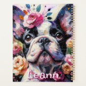 Franse Bulldog met Rozen Dog Gepersonaliseerd Planner (Achterkant)