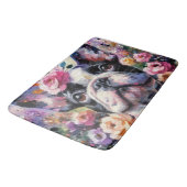 Franse Bulldog met Rozen Impressionistisch schilde Badmat (Gekanteld)