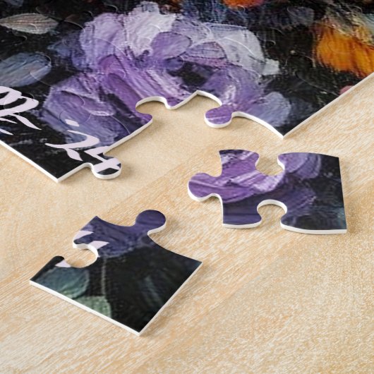 Franse Bulldog met Rozen Impressionistisch schilde Legpuzzel (Zijkant)