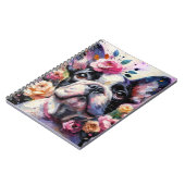 Franse Bulldog met Rozen Impressionistisch schilde Notitieboek (Linkerzijde)