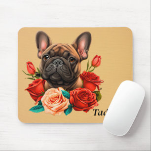 Franse Bulldog Met Rozen Muismat