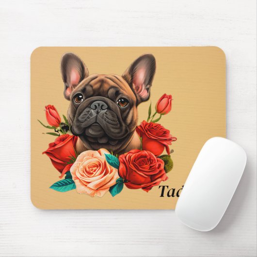 Franse Bulldog Met Rozen Muismat (Met muis)