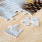 Franse Bulldog met Sneeuwman Kerstmis Legpuzzel (Zijkant)