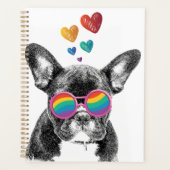 Franse Bulldog met Valentijnsdag harten Planner (Voorkant)