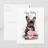 Franse Bulldog met verttaart Briefkaart (Voorkant / Achterkant)