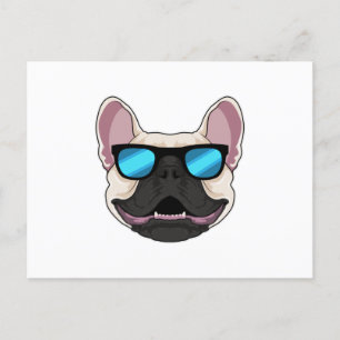 Franse Bulldog met zonnebril Briefkaart