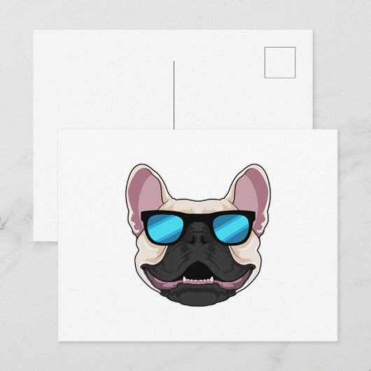Franse Bulldog met zonnebril Briefkaart (Voorkant / Achterkant)