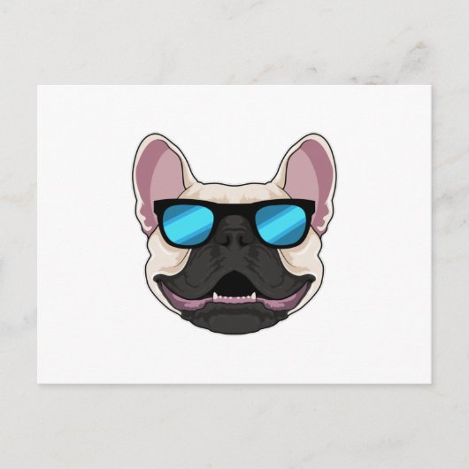 Franse Bulldog met zonnebril Briefkaart (Voorkant)