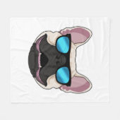 Franse Bulldog met zonnebril Fleece Deken (Voorkant (Horizontaal))