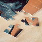 Franse Bulldog met zonnebril op een tropisch stran Legpuzzel (Zijkant)