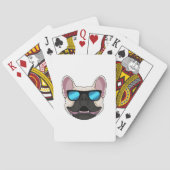 Franse Bulldog met zonnebril Pokerkaarten (Achterkant)