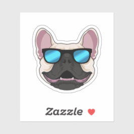 Franse Bulldog met zonnebril Sticker