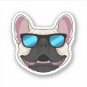 Franse Bulldog met zonnebril Sticker (Voorkant)