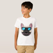 Franse Bulldog met zonnebril T-shirt (Voorkant volledig)