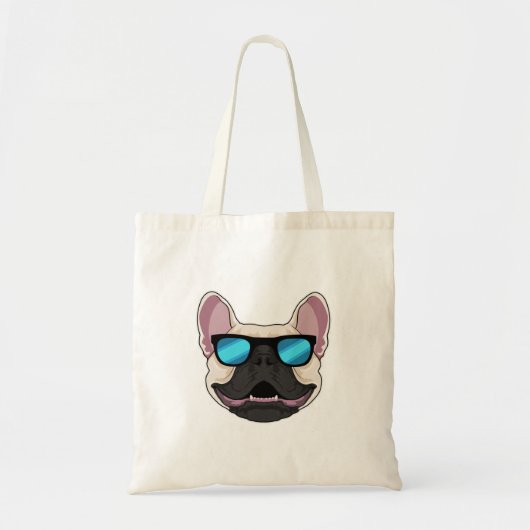 Franse Bulldog met zonnebril Tote Bag (Voorkant)