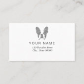 Franse Bulldog met zwarte krabbel Visitekaartje (Achterkant)