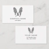 Franse Bulldog met zwarte krabbel Visitekaartje (Voorkant / Achterkant)