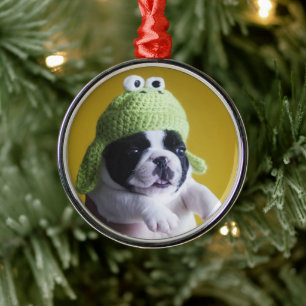 Franse Bulldog Metalen Ornament