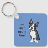 Franse bulldog Mijn beste vriend aangepaste naam a Sleutelhanger (Voorkant)