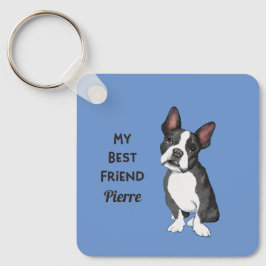 Franse bulldog Mijn beste vriend aangepaste naam a Sleutelhanger