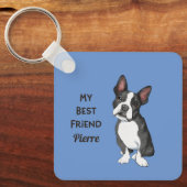 Franse bulldog Mijn beste vriend aangepaste naam a Sleutelhanger (Voorkant)