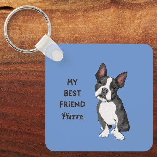Franse bulldog Mijn beste vriend aangepaste naam a Sleutelhanger (Voorkant)