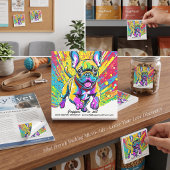 Franse Bulldog Mini‑Poster. Micro‑Ad. Verborgen hi Post-it® Notes