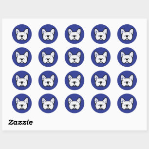 Franse Bulldog mini Ronde Sticker