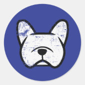 Franse Bulldog mini Ronde Sticker (Voorkant)