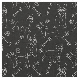 Franse Bulldog minimale lijnkunst Stof