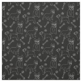 Franse Bulldog minimale lijnkunst Stof (Swatch)