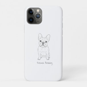 Franse Bulldog Minimalistische Lijnkunst - Voor- e Case-Mate iPhone Case