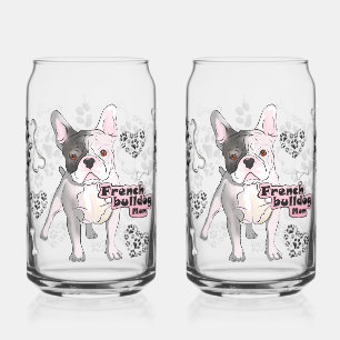 Franse Bulldog Moeder Botten & Harten Blikvorm Glas