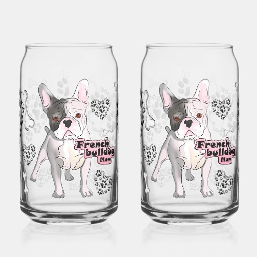 Franse Bulldog Moeder | Botten & Harten Blikvorm Glas (Links)
