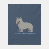 Franse Bulldog Moeder Fleece Deken (Voorkant)