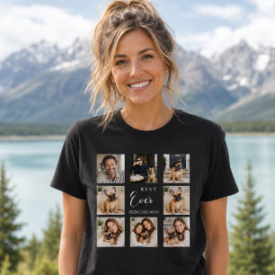 Franse Bulldog moeder foto collage zwart T-shirt