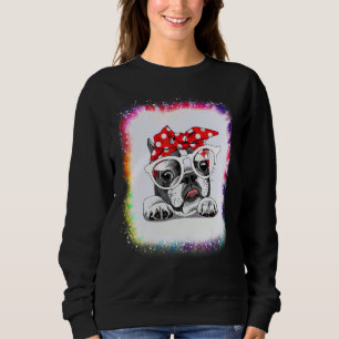 Franse Bulldog Moeder Jongen Meisje Tie Dye Bleekm Trui