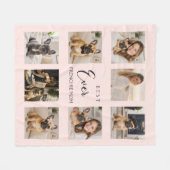 Franse Bulldog Moeder Roze Fotocollage Fleece Deken (Voorkant (Horizontaal))