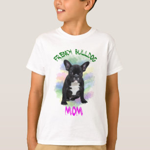 Franse Bulldog Moeder Water Kleur Olie Schilderij T-shirt