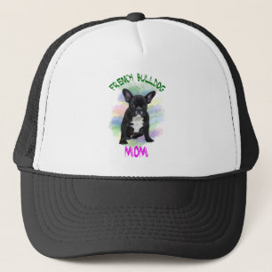 Franse Bulldog Moeder Water Kleur Olie Schilderij Trucker Pet