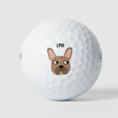 Franse Bulldog Monogram Golf Balls Golfballen (Voorkant)