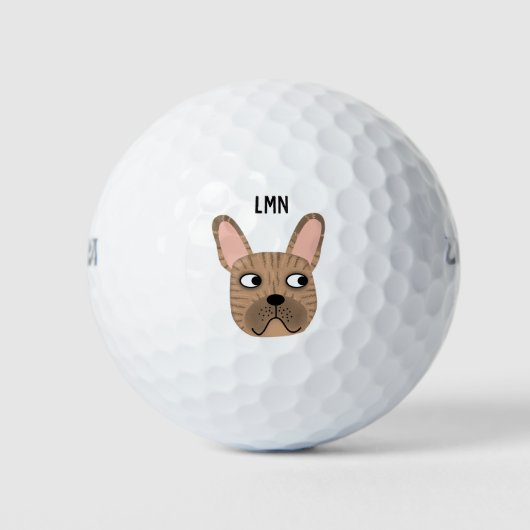 Franse Bulldog Monogram Golf Balls Golfballen (Voorkant)