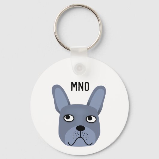 Franse Bulldog Monogram Sleutelhanger (Voorkant)