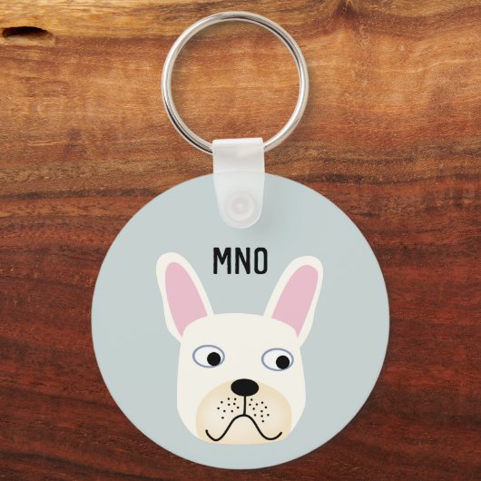 Franse Bulldog Monogram Sleutelhanger (Voorkant)