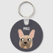 Franse Bulldog Monogram Sleutelhanger (Voorkant)
