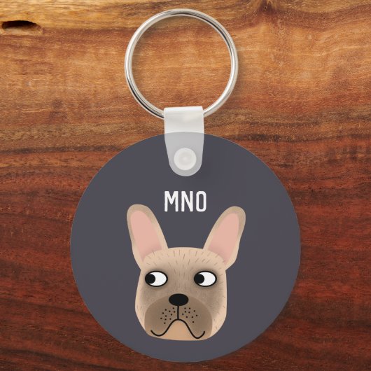 Franse Bulldog Monogram Sleutelhanger (Voorkant)