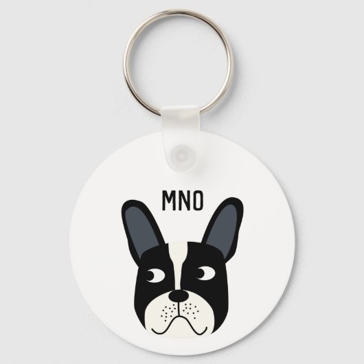 Franse Bulldog Monogram Sleutelhanger (Voorkant)