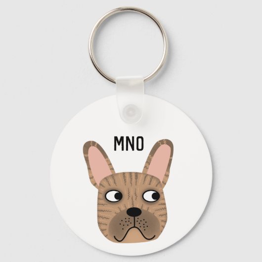 Franse Bulldog Monogram Sleutelhanger (Voorkant)