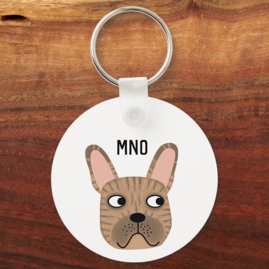 Franse Bulldog Monogram Sleutelhanger (Voorkant)