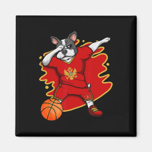 Franse Bulldog Montenegro Basketbal Fan Jersey Magneet